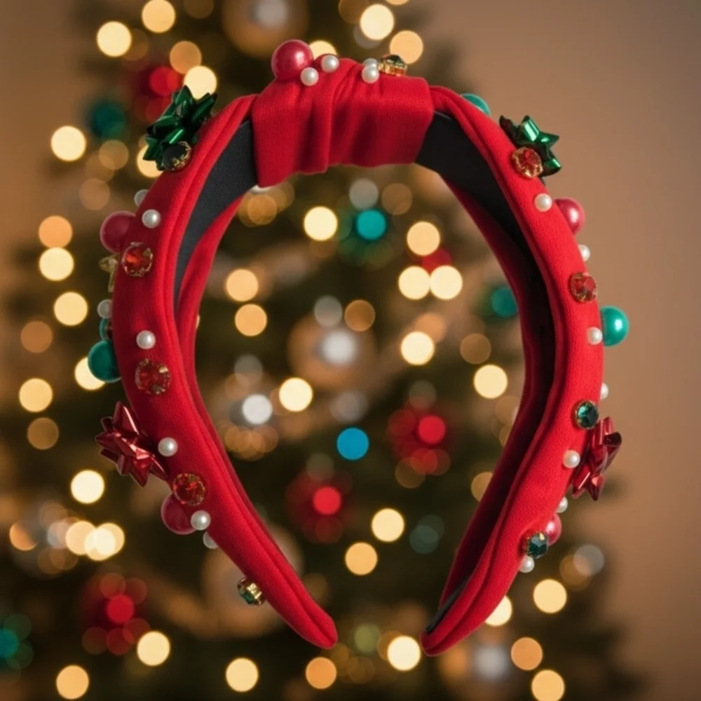 Christmas Women's Festive Red Embellished Headband (New)
